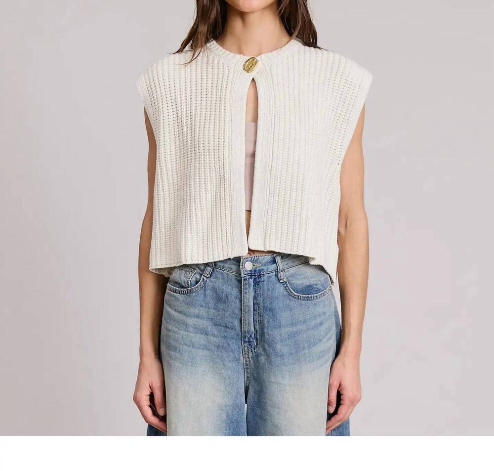 NEW FLAT WHITE lindsay sweater vest in oatmeal